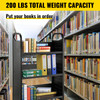 Book Cart Library Cart 200lb with Single Sided V-Shaped Sloped Shelves in Black