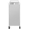Book Cart Library Cart 200lb with Double Sided W-Shaped Sloped Shelves in White