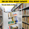Book Cart Library Cart 200lb with Double Sided W-Shaped Sloped Shelves in White