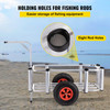 Beach Fishing Cart Fish & Marine Carts w/
Balloon Tires for Sand 265lbs