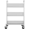 Book Cart Library Cart 200 lbs Capacity with V-Shaped Shelves in Black