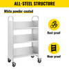 Book Cart Library Cart 200 lbs Capacity with V-Shaped Shelves in Black