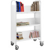 Book Cart Library Cart 200 lbs Capacity with V-Shaped Shelves in Black