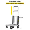 Folding
Hand Cart 330 lb Capacity Dolly Truck w/ 4 Wheels Luggage Trolley