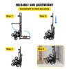 Stair Climbing Cart 460lbs Capacity, Portable Folding Trolley with 5Inch Wheels, Stair Climber Hand Truck with Adjustable Handle for Pulling, All Terrain Heavy Duty Dolly Cart for Stairs
