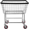 Wire Laundry Cart, 2.5 Bushel Wire Laundry Basket with Wheels, 20''x15.7''x26'' Commercial Wire Laundry Basket Cart, Steel Frame With Chrome Finish, 5inch Casters, Wire Cart For Laundry