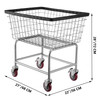 Wire Laundry Cart, 2.5 Bushel Wire Laundry Basket with Wheels, 20''x15.7''x26'' Commercial Wire Laundry Basket Cart, Steel Frame With Chrome Finish, 5inch Casters, Wire Cart For Laundry