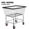 Wire Laundry Cart, 2.5 Bushel Wire Laundry Basket with Wheels, 20''x15.7''x26'' Commercial Wire Laundry Basket Cart, Steel Frame With Chrome Finish, 5inch Casters, Wire Cart For Laundry