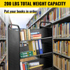 Book Cart Library Cart 200lb w/ Double Sided W-Shaped Sloped Shelves Black