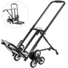 Stair Climber Cart Heavy Duty Stair Climbing Cart 43.6Inch Adjustable Handle Folding Hand Truck with 2 Backup and Assistant Wheels for Stair Climbing