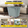 Basket Truck, 10 Bushel Steel Canvas Laundry Basket, 3" Diameter Wheels Truck Cap Basket Canvas Laundry Cart Usually Used to Transport Clothes, Store Sundries Suitable for Hotel, Home, Hospital