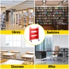 Book Cart Library Cart 200lb with Single Sided V-Shaped Sloped Shelves in Red