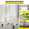 Recycling Cart Plastic Recycle Cart 22x15 In for Recycle Bins 4 Wheels