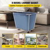 Basket Truck, 8 Bushel Steel Canvas Laundry Basket, 3" Diameter Wheels Truck Cap Basket Canvas Laundry Cart Usually Used to Transport Clothes, Store Sundries Suitable for Hotel, Home, Hospital