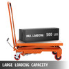 Hydraulic Scissor Cart Lift Table Cart 500lbs Manual Scissor Lift Table Orange