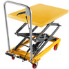 Hydraulic Lift Table Cart, 770lbs Capacity Hydraulic Scissor Cart, 51.2" Lifting Height Scissor Lift Table, Double Scissor Lift Cart w/Foot Pump, 27.6" x 17.7" Table Size, for Freight Lifting