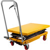 Hydraulic Lift Table Cart, 770lbs Capacity Hydraulic Scissor Cart, 51.2" Lifting Height Scissor Lift Table, Double Scissor Lift Cart w/Foot Pump, 27.6" x 17.7" Table Size, for Freight Lifting