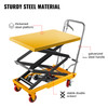 Hydraulic Lift Table Cart, 770lbs Capacity Hydraulic Scissor Cart, 51.2" Lifting Height Scissor Lift Table, Double Scissor Lift Cart w/Foot Pump, 27.6" x 17.7" Table Size, for Freight Lifting