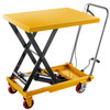 Hydraulic Lift Table Cart, 600lbs Capacity Hydraulic Scissor Cart, 28.5" Lifting Height Scissor Lift Table, Single Scissor Lift Cart w/Foot Pump, 32.1''x19.7'' Table Size, for Freight Lifting