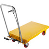 Hydraulic Lift Table Cart, 600lbs Capacity Hydraulic Scissor Cart, 28.5" Lifting Height Scissor Lift Table, Single Scissor Lift Cart w/Foot Pump, 32.1''x19.7'' Table Size, for Freight Lifting