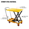 Hydraulic Lift Table Cart, 600lbs Capacity Hydraulic Scissor Cart, 28.5" Lifting Height Scissor Lift Table, Single Scissor Lift Cart w/Foot Pump, 32.1''x19.7'' Table Size, for Freight Lifting