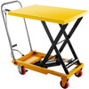 Hydraulic Lift Table Cart, 600lbs Capacity Hydraulic Scissor Cart, 28.5" Lifting Height Scissor Lift Table, Single Scissor Lift Cart w/Foot Pump, 32.1''x19.7'' Table Size, for Freight Lifting