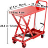 Hydraulic Scissor Cart Lift Table Cart 500lbs, Manual Scissor Lift Table, In Red