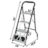 3-steps Ladder Cart 2-in-1 Convertible Step Ladder Folding Hand Truck Trolley
