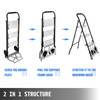 3-steps Ladder Cart 2-in-1 Convertible Step Ladder Folding Hand Truck Trolley
