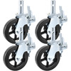 Scaffolding Casters 8" X 2" 4pcs Locking Brakes Swivel Rubber Cast 1100lbs