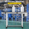 PVC Belt Conveyor 59Inch Length, Electric PVC Conveyor 7.8 Width, 110V Adjustable Automatic Speed, Conveyor Machine with Double Guardrail, in Stainless Steel, Industrial Transport Equipment