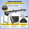 PVC Belt Conveyor 59Inch Length, Electric PVC Conveyor 7.8 Width, 110V Adjustable Automatic Speed, Conveyor Machine with Double Guardrail, in Stainless Steel, Industrial Transport Equipment
