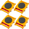 4pcs Machinery Mover, 6T Machinery Skate Dolly, 13200lbs Machinery Moving Skate, Machinery Mover Skate w/ 360Ã¸ Rotation Cap and 4 Rollers, Heavy Duty Industrial Moving Equipment, Yellow
