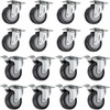 16 Brake Wheel Caster 5" Wheel All Swivel Heavy Duty Iron Hub No Mark Casters