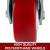 6" X 2" Polyurethane Casters 2 Rigi 2 Swivel No Marking Flexibly 360øswivel