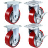 6" X 2" Polyurethane Casters 2 Rigi 2 Swivel No Marking Flexibly 360Ã¸swivel
