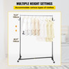 Z Rack, Industrial Grade Z Base Garment Rack, Height Adjustable Rolling Z Garment Rack, Sturdy Steel Z Base Clothing Rack w/ Lockable Casters for Home Clothing Store Display Commercial Use Black
