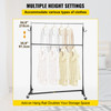 Z Rack, Industrial Grade Z Base Garment Rack, Height Adjustable Rolling Z Garment Rack, Sturdy Steel Z Base Clothing Rack w/ Lockable Casters for Home Clothing Store w/ Add-on Hang Rail Black