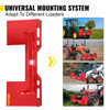 Universal Skid Steer Mount Plate 1/4" Thick Skid Steer Plate Attachment 3000LBS Weight Capacity Quick Attach Mount Plate Steel Adapter Loader Easy to Weld or Bolt to Different Accessories Red