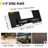Universal Skid Steer Mount Plate 1/4" Thick Skid Steer Plate Attachment 3000LBS Weight Capacity Quick Attach Mount Plate Steel Adapter Loader Easy to Weld or Bolt to Different Accessories Black
