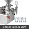 Horizontal Pneumatic Liquid Filling Machine 10-300ML, Paste Liquid Filling Machine with 30L Hopper, Pneumatic Dual-use Paste Filling Machine for Cream Shampoo Liquids