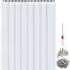 Plastic Curtain, 4ft Width x 8ft Height Plastic Strip Curtain, Clear PVC Freezer Curtain, 0.08in Thickness Plastic Door Strip w/Over 50% Overlap for Walk-in Freezers, Warehouse and Clean Rooms
