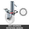 4 Pack 5" Heavy Duty Scaffolding PP Swivel Caster With Dual Locking 260LBS Capacity Per Wheel