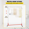 Z Rack, Industrial Grade Z Base Garment Rack, Height Adjustable Rolling Z Garment Rack, Sturdy Steel Z Base Clothing Rack w/ Lockable Casters for Home Clothing Store Display Commercial Use Red