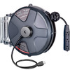 Retractable Extension Cord Reel 50+3.2FT, 16/3 SJT Power Cord Reel, Heavy Duty Electric Cord Reel, Wall/Ceiling Mount Retractable Cord Reel, Automatic Flexible Triple Tap Connector with Stopper