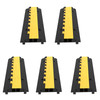 5pcs Rubber 2-channel Cable Protector Floor Cord Cover Visible Shopping Mall