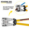 Battery Cable Crimping Tool 10-120 mm2, Cable Lug Crimping Tool for Heavy Duty Wire Lugs, Battery Cable Crimper for AWG 8-4/0, Hexagon Lug Crimping Tool for Wire Cable Cutting and Crimping
