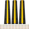 Modular Rubber Speed Bump Driveway Cable Protector Ramp 3 Pack 1-Channel