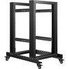 Server Rack, 15U Open Frame Rack, 4-Post IT Server Relay Rack, 19" Server/Audio Network Equipment Rack Cold Rolled Steel, 23.5" Deep Heavy Duty Rack w/Casters, Holds Network Servers & AV Gear