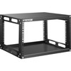 Server Rack, 6U Open Frame Rack, 4-Post IT Server Network Relay Rack, 19 Inch Server/Audio Network Equipment Rack Cold Rolled Steel, Heavy Duty Threaded Rack, Holds Network Servers & AV Gear